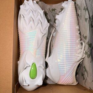 Under Armour Blur Pro Football Cleats White 3028220-100 Mens Size 10 NEW